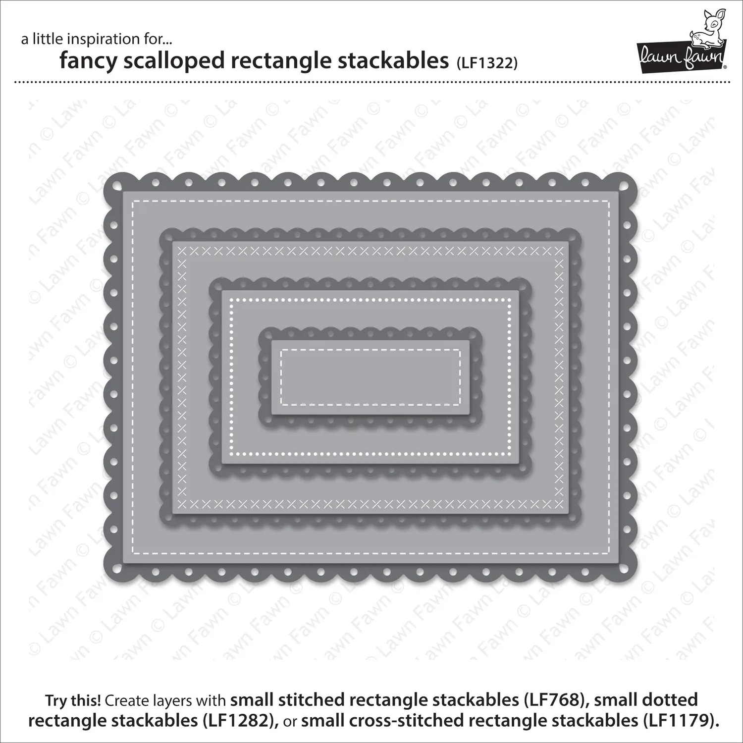Lawn Fawn Fancy Scalloped Rectangle LF1322 Stanzen 4-teilig