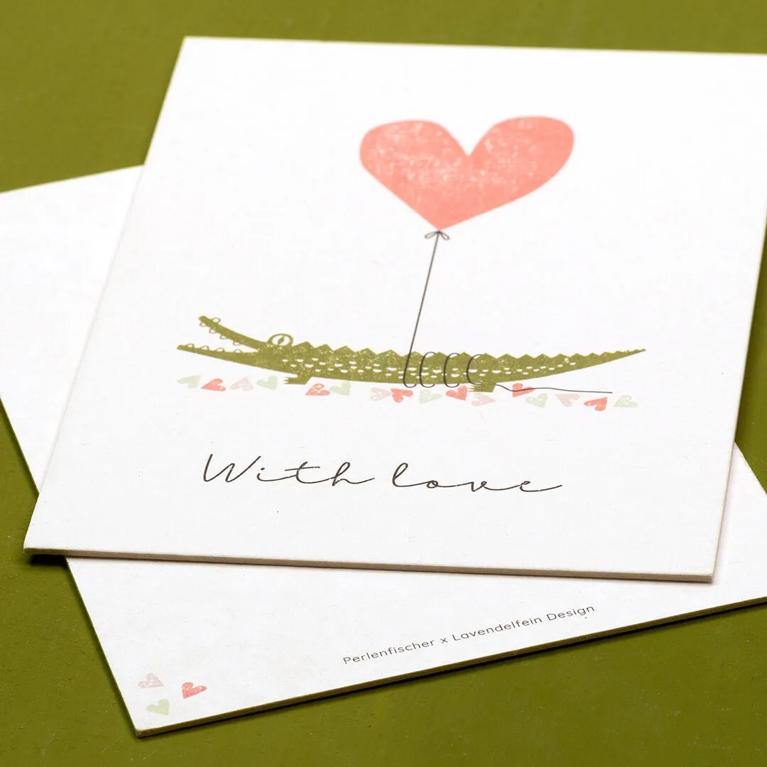 Perlenfischer With love Grußkarte A6 Lavendelfein Design