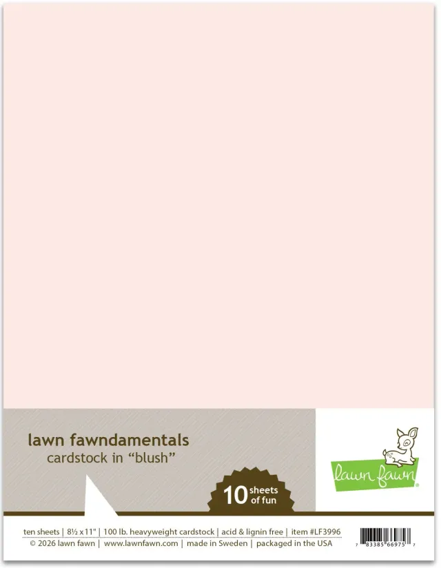 Lawn Fawn Blush Cardstock Papier 10 Bogen rosa