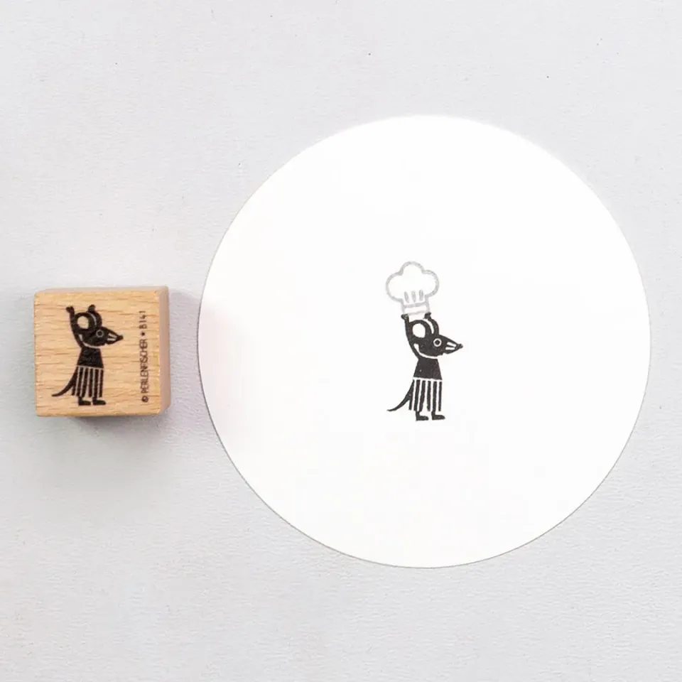 Perlenfischer Maus Piet Stempel 10x15 mm Holz