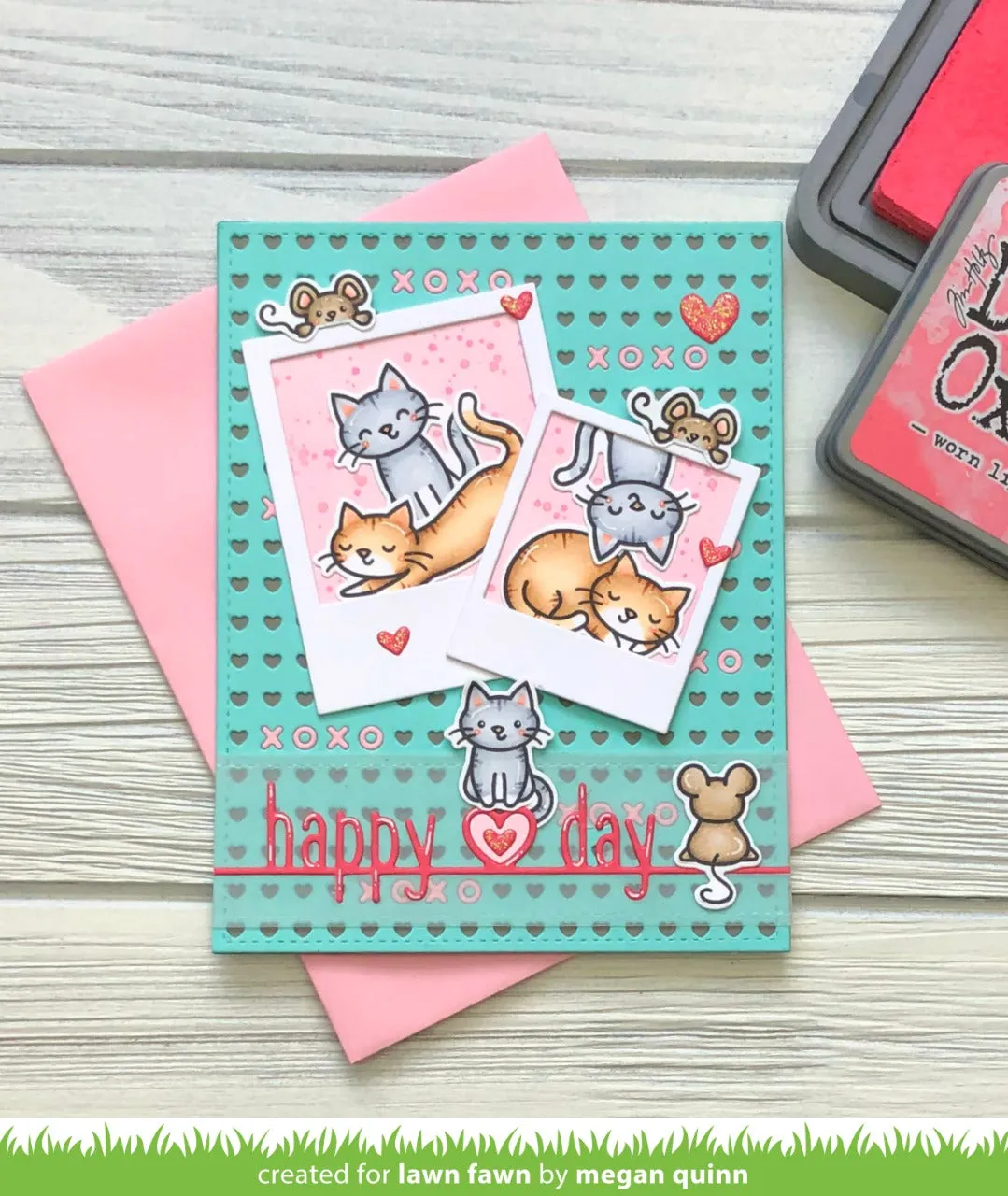 Lawn Fawn Lawn Cuts Happy Heart Day Stanze Valentinstag