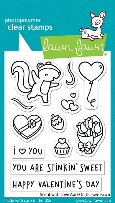 Lawn Fawn Scent with Love Add-On Stempelset Valentinstag