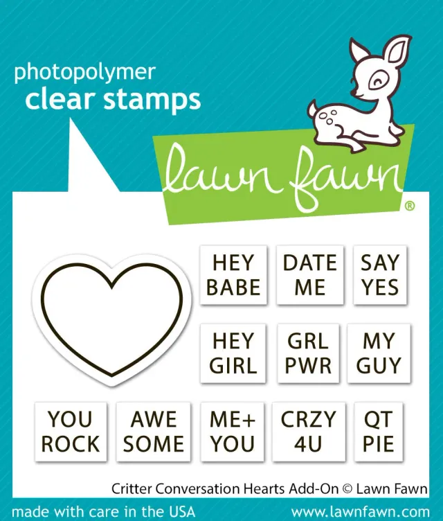 Lawn Fawn Critter Conversation Hearts Add-On LF3951 Stempel