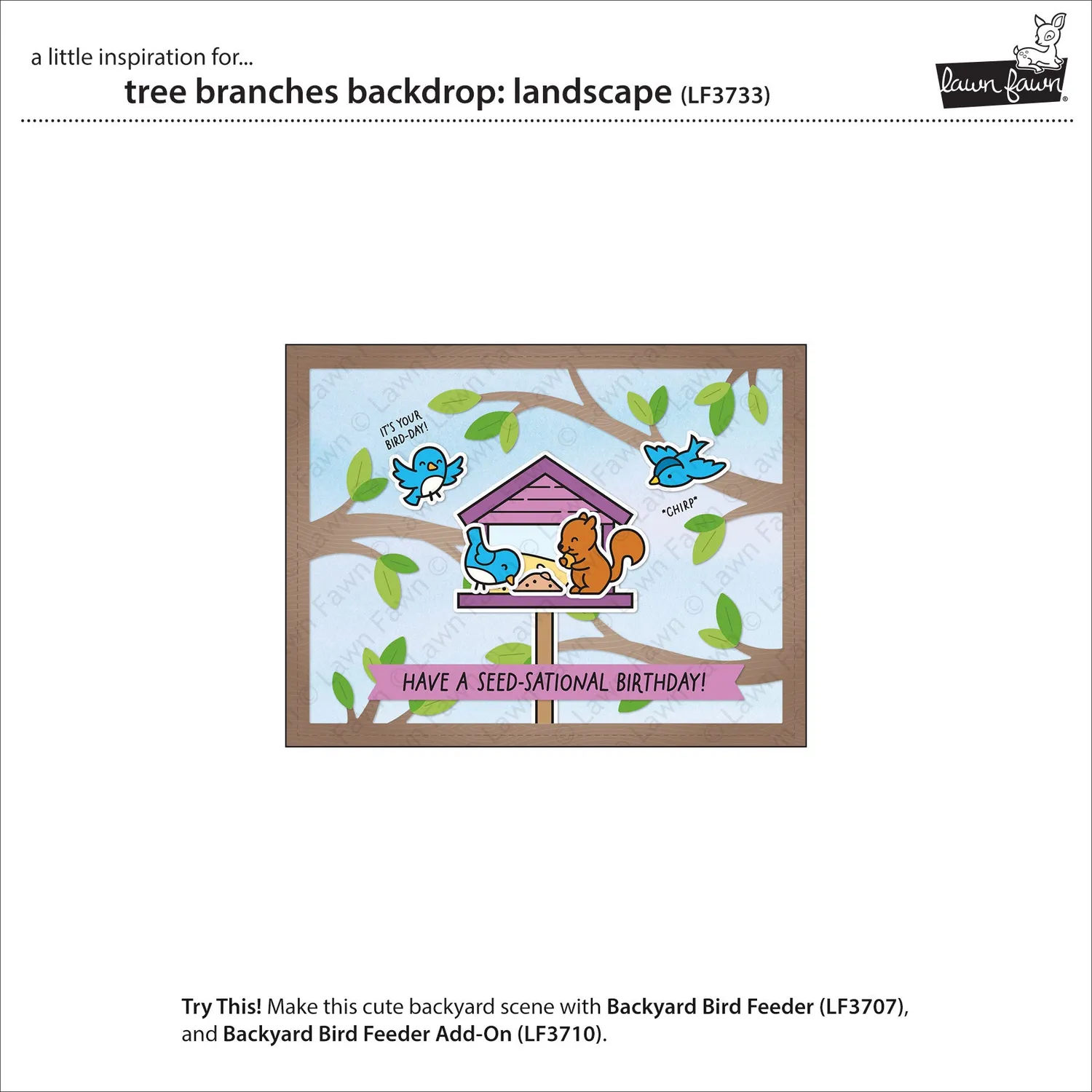 Lawn Fawn Lawn Cuts Tree Branches Backdrop Landscape Dies 3-teilig