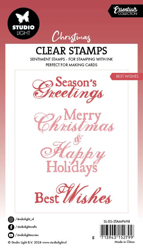 Studio Light Essentials Clear Stamp Best Wishes Gruß 63x94