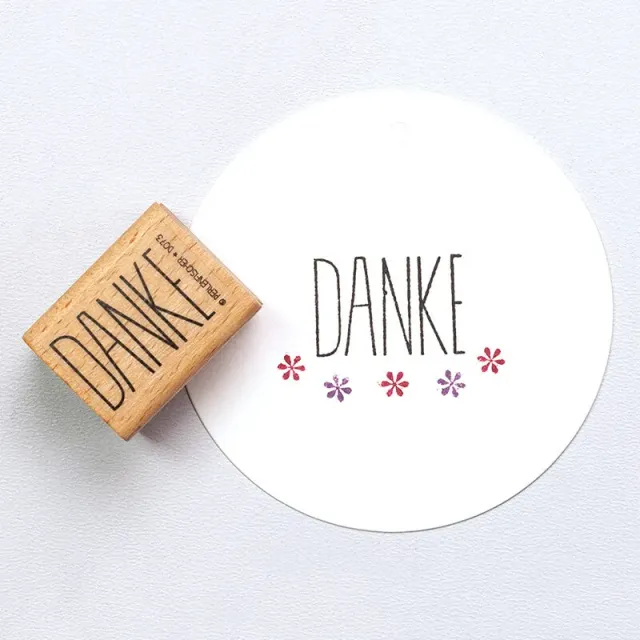 Perlenfischer Danke 2 Stempel 17x25 mm Textmotiv Buche