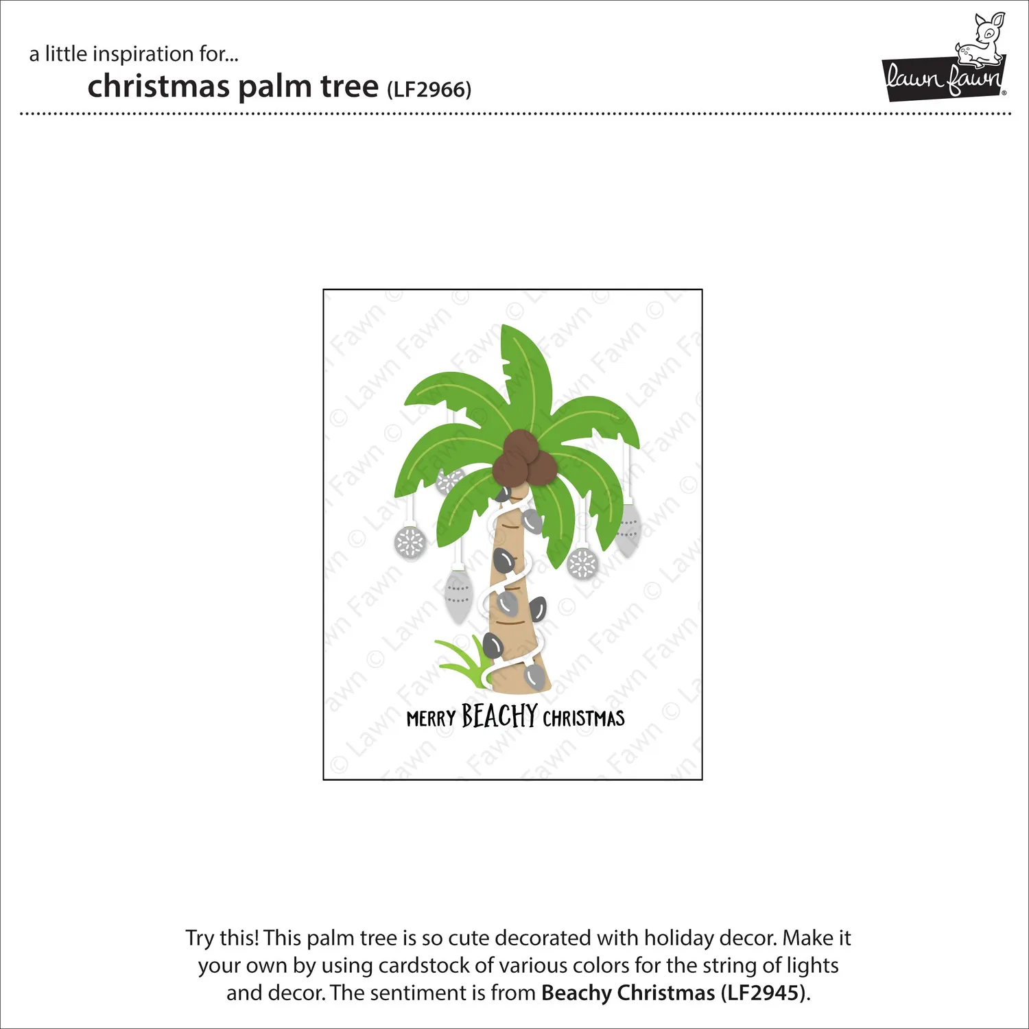 Lawn Fawn Christmas Palm Tree Stanzen Palme 7x10 cm