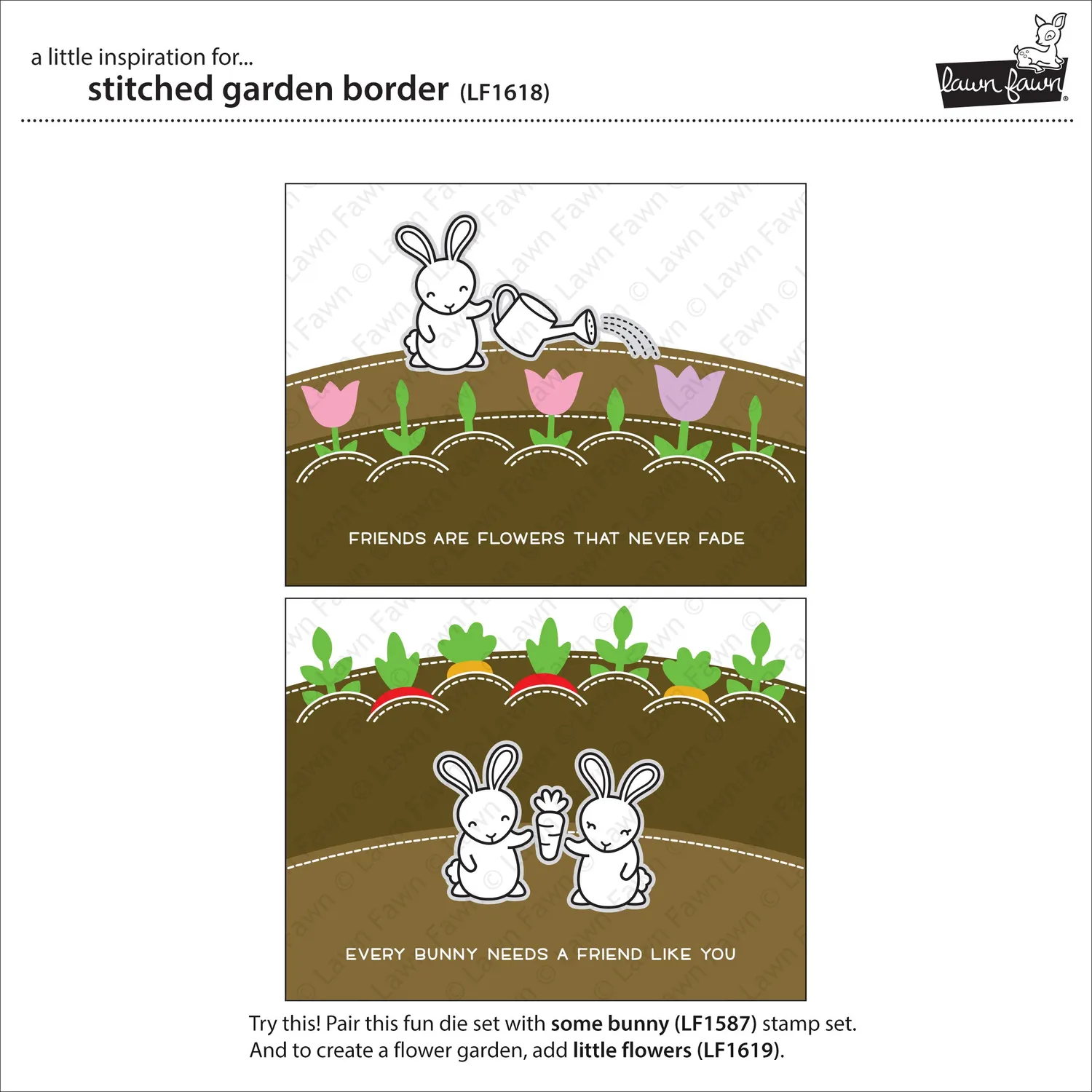 Lawn Fawn Lawn Cuts Stitched Garden Border Stanzen Gemüse