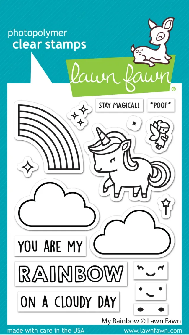 Lawn Fawn My Rainbow Clear Stamps Regenbogen Einhorn
