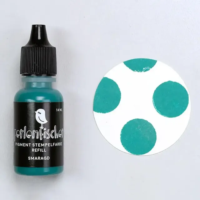 Perlenfischer Pigment Stempelfarbe Refill Smaragd 14ml