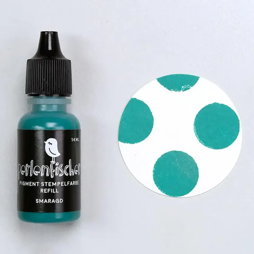 Perlenfischer Pigment Stempelfarbe Refill Smaragd 14ml