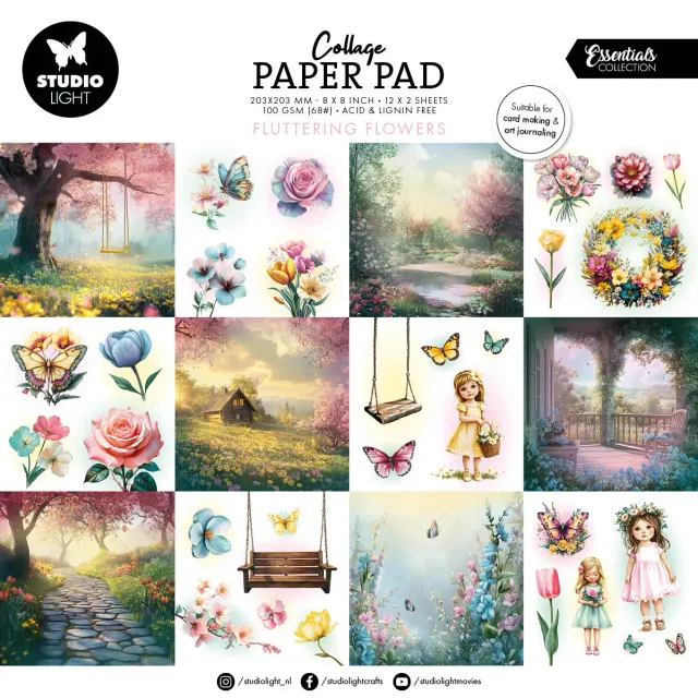 Studio Light Essentials Collagepapier Block Fluttering Flowers