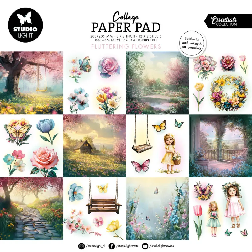 Studio Light Essentials Collagepapier Block Fluttering Flowers
