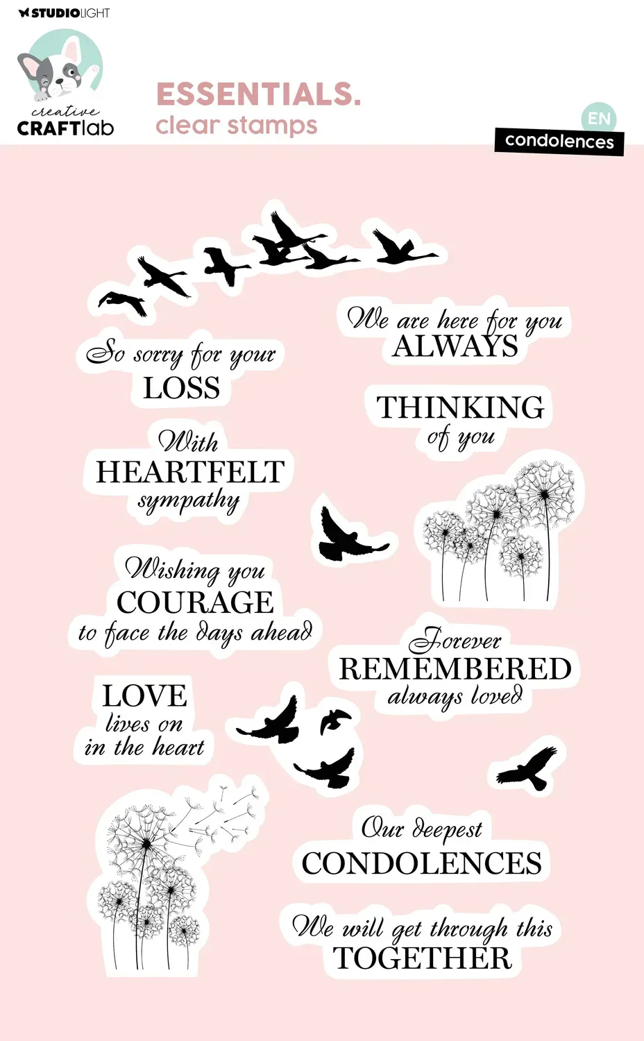Creative Craftlab Essentials Condolences Clear Stamp Trauer
