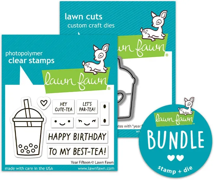 Lawn Fawn Year Fifteen Stempel + Stanzen Bundle Geburtstag