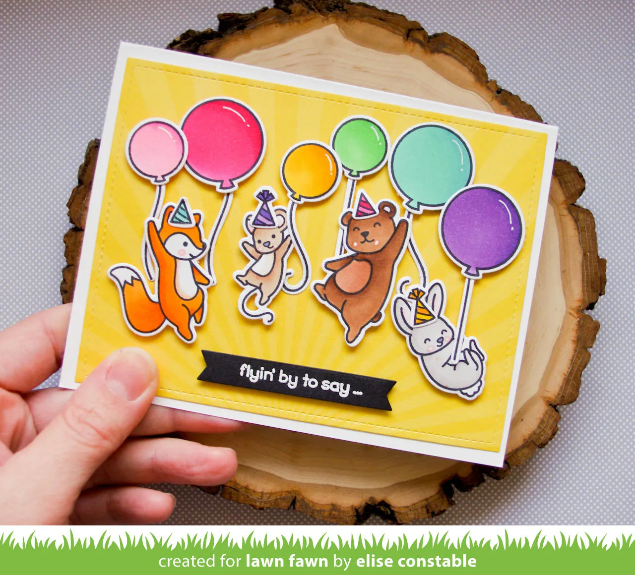 Lawn Fawn Really High Five LF2215 Clear Stempelset Geburtstag