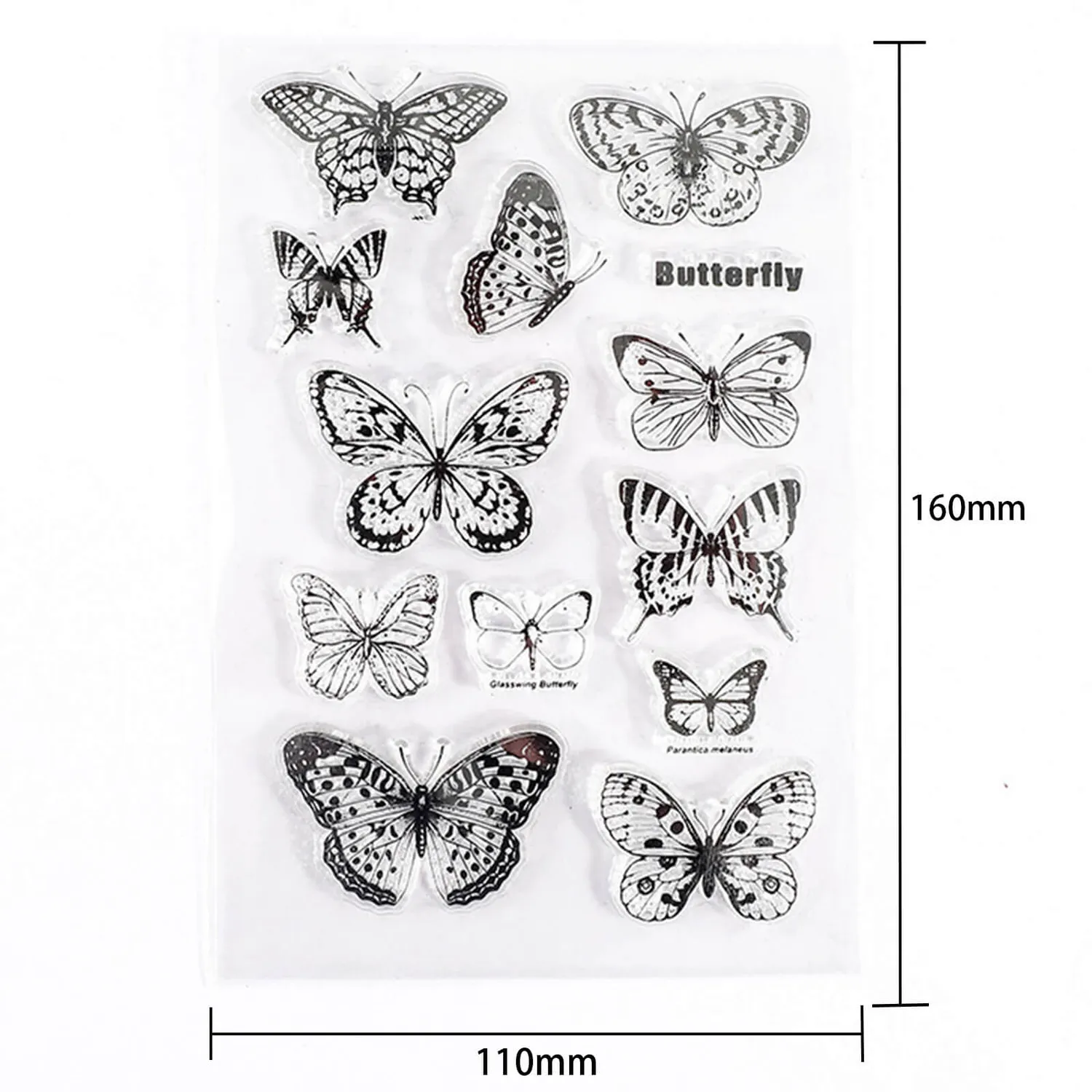 Ieebee Butterfly Diary Silikonstempel Schmetterling transparent