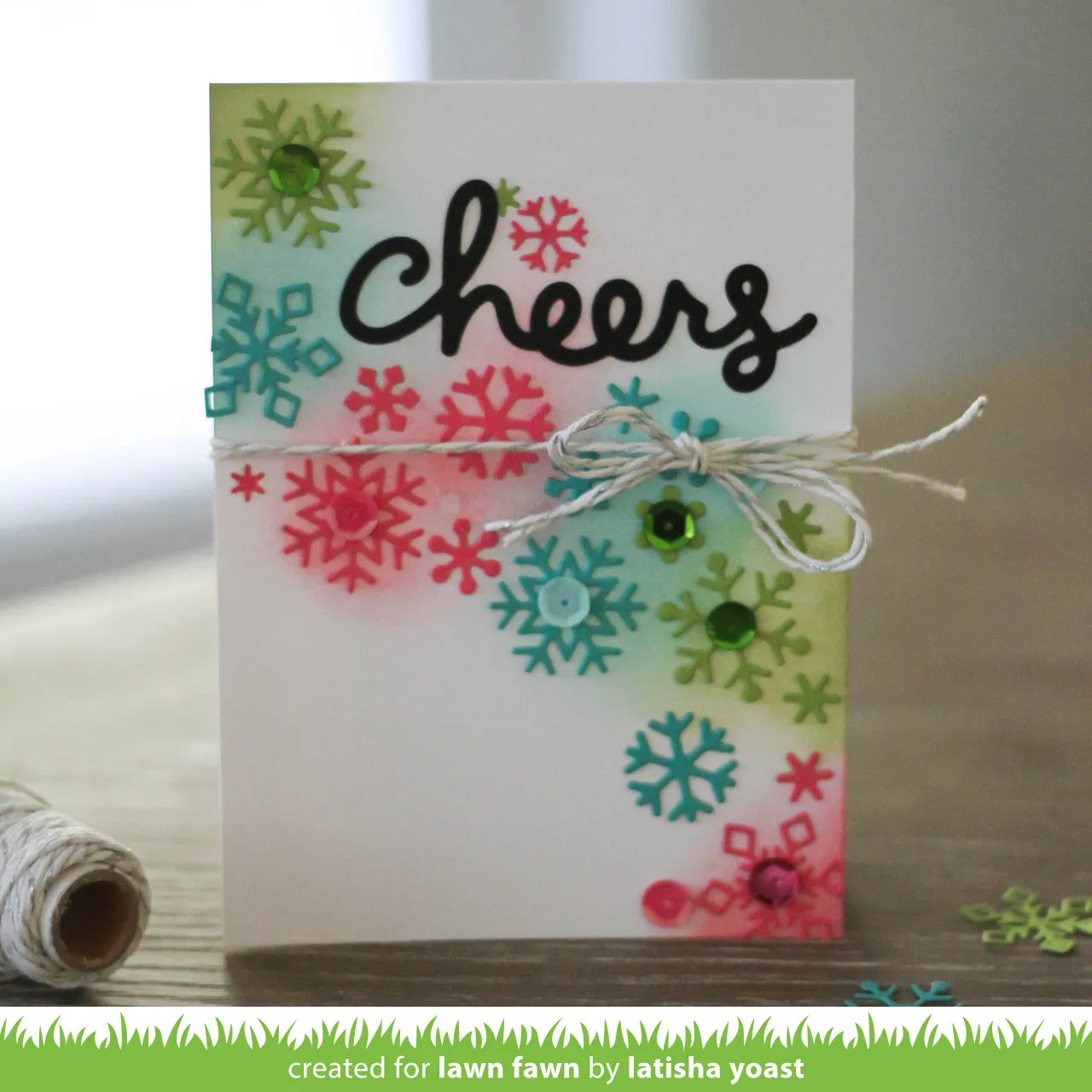 Lawn Fawn Scripty Cheers LF991 Stanzschablone Schriftzug