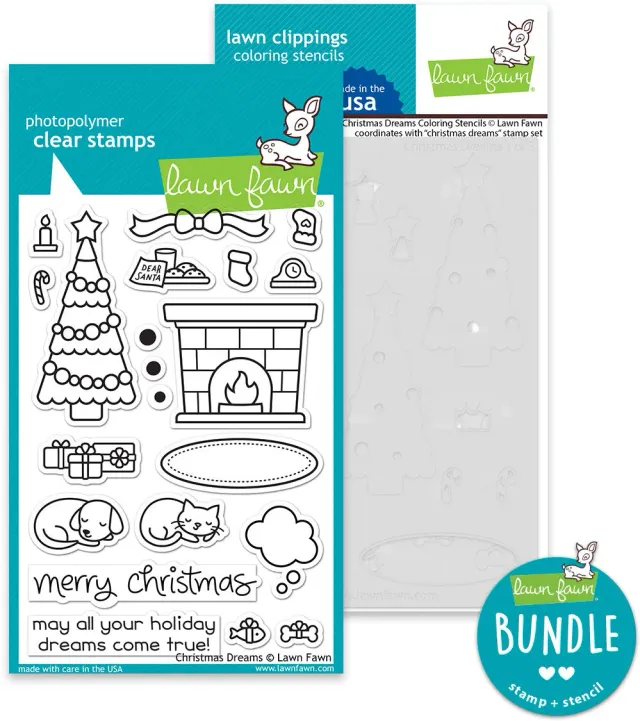 Lawn Fawn Christmas Dreams Stempel Schablonen Bundle