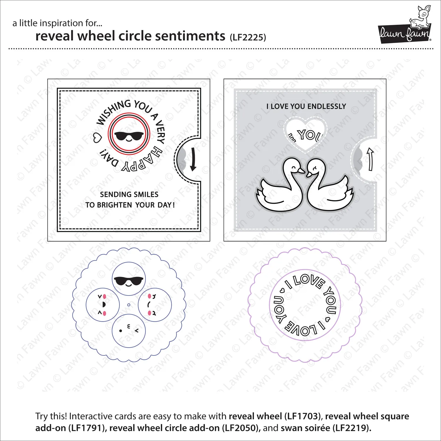 Lawn Fawn Reveal Wheel Circle Sentiments Stempelset LF2225