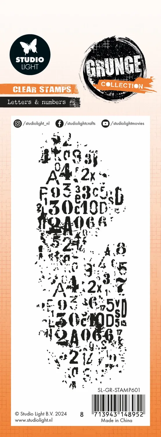 StudioLight Grunge Clear Stempel Letters Numbers 51x142 mm