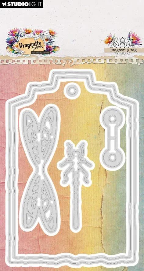Hazel Eaton Dragonfly Dreams Dragonfly tag Stanzschablone Anhänger