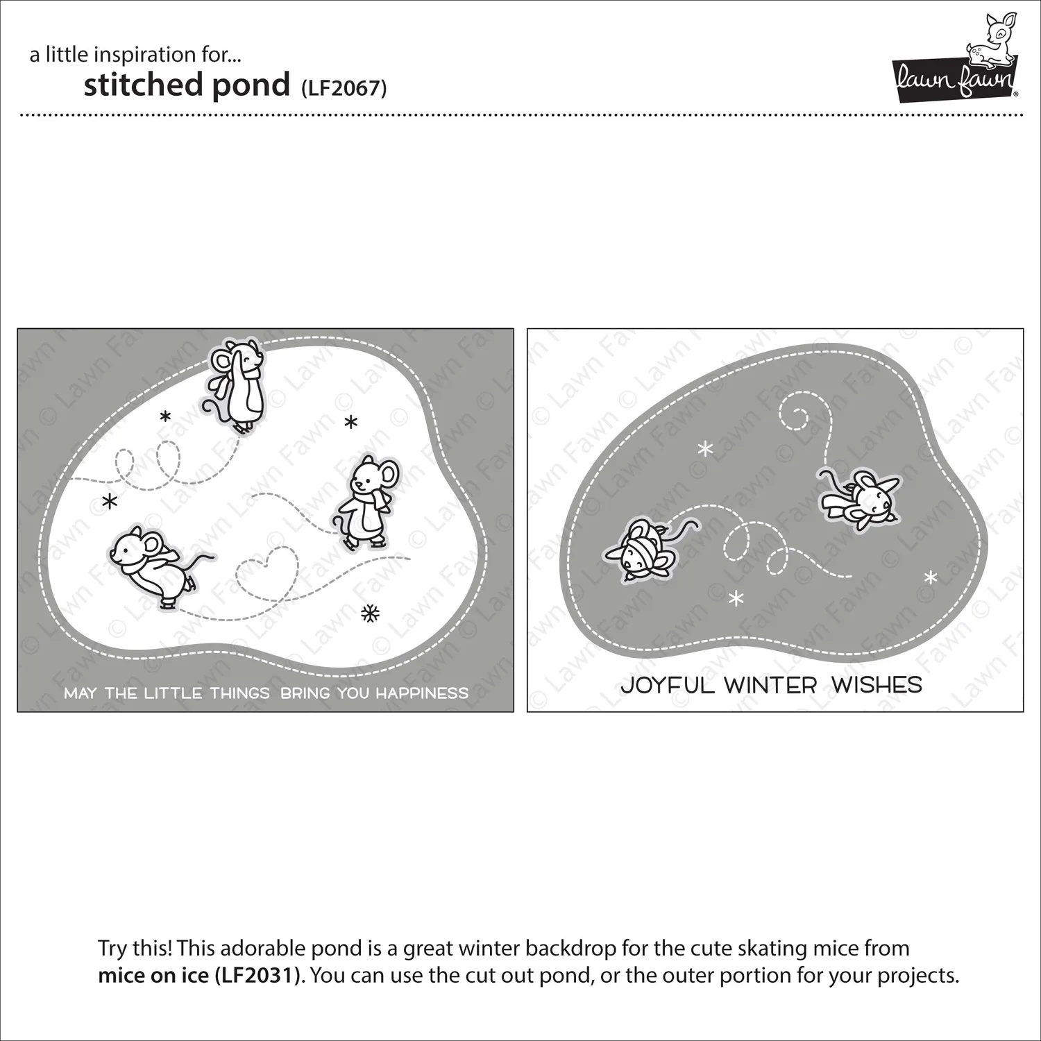 Lawn Fawn Lawn Cuts Stitched Pond Stanzschablone genäht