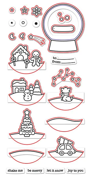 Lawn Fawn Snow Globe Scenes LF2428 Lawn Cuts Stanzen Winter