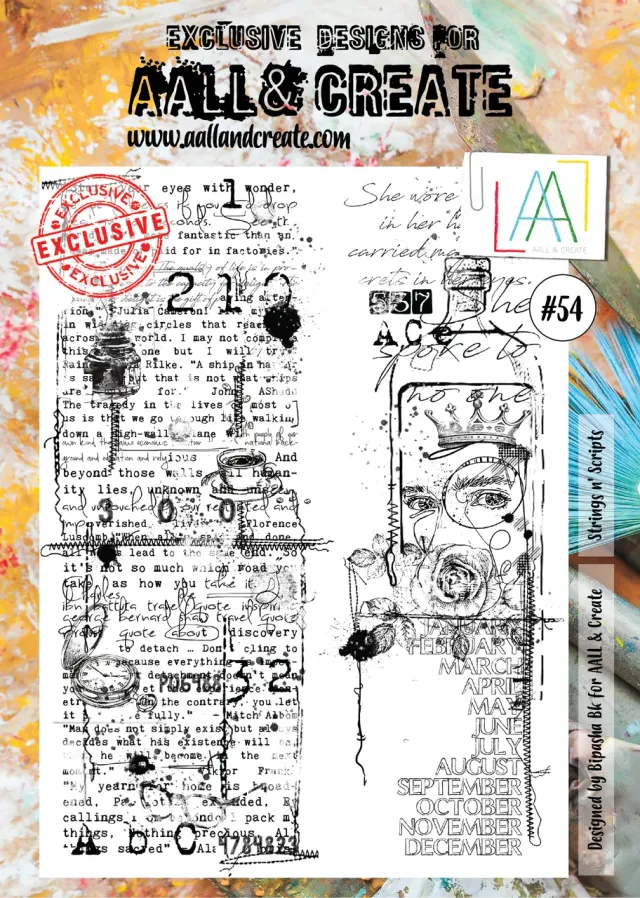 AALL and Create #54 Strings N Scripts Stempelset A4