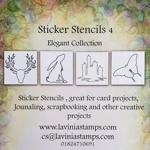 Lavinia-Stamps Sticker Stencils 4 Schablonen selbstklebend