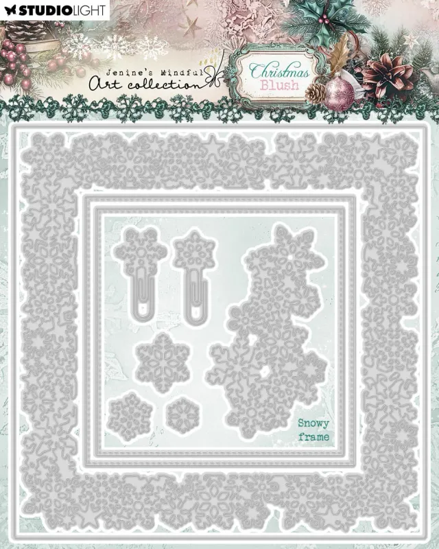 Jenine's Mindful Art Christmas Blush Stanze Snowy Frame