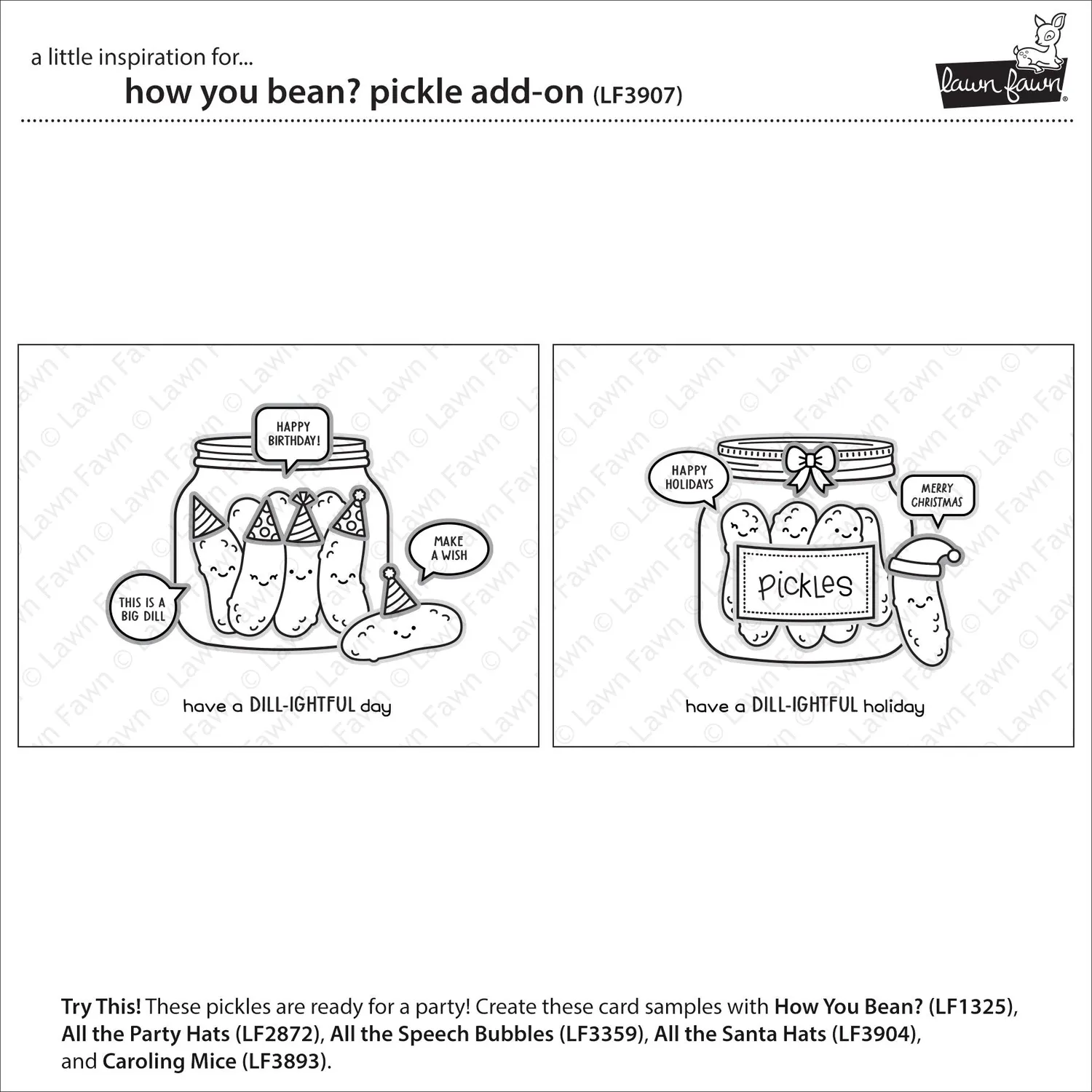 Lawn Fawn How You Bean Pickle Add-On Stempel Gurke