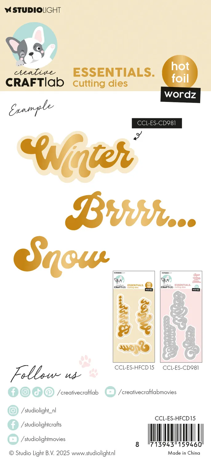 StudioLight Creative Craftlab Wordz Winter Heißfolienplatte