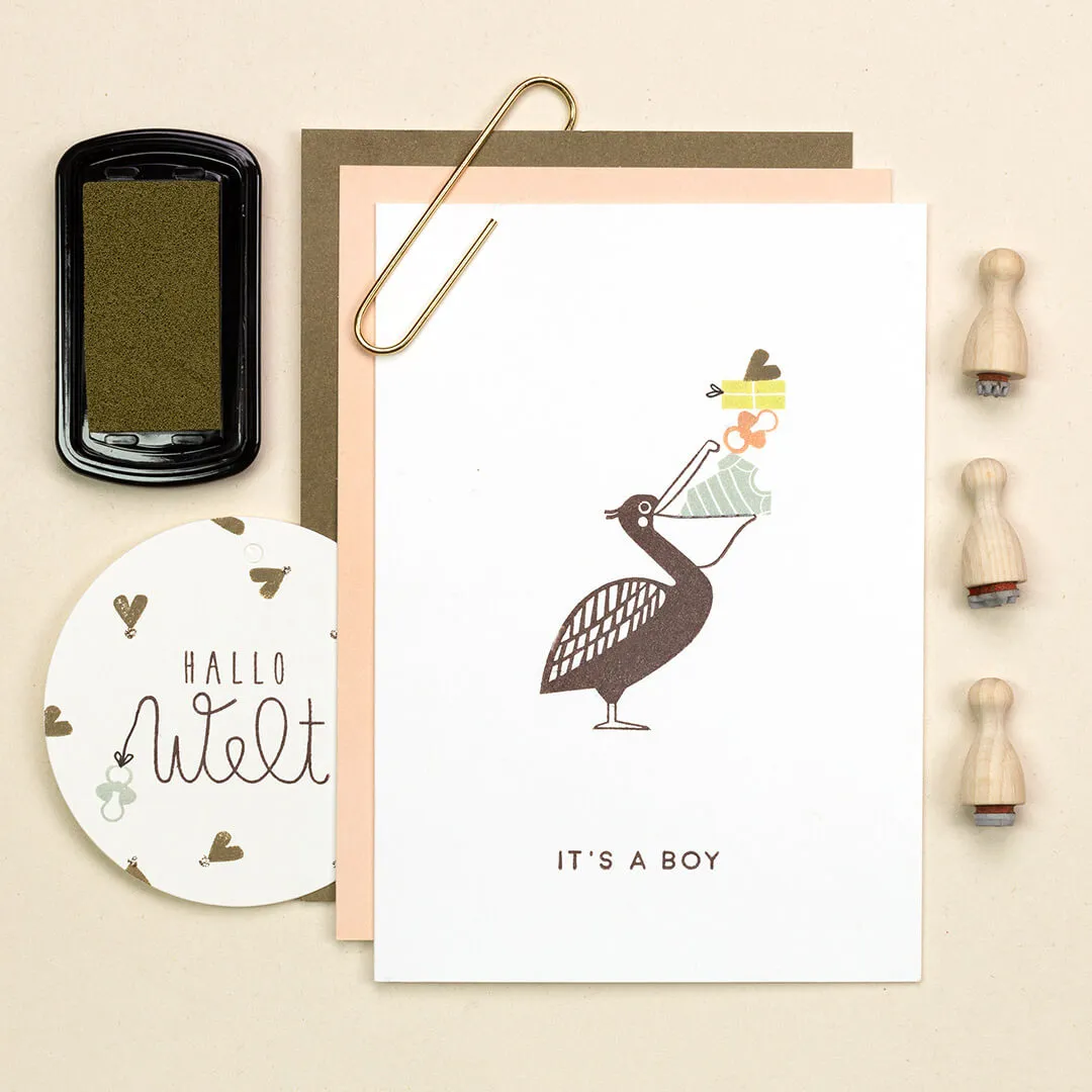 Perlenfischer It's a boy Stempel 4 x 31 mm Geburt