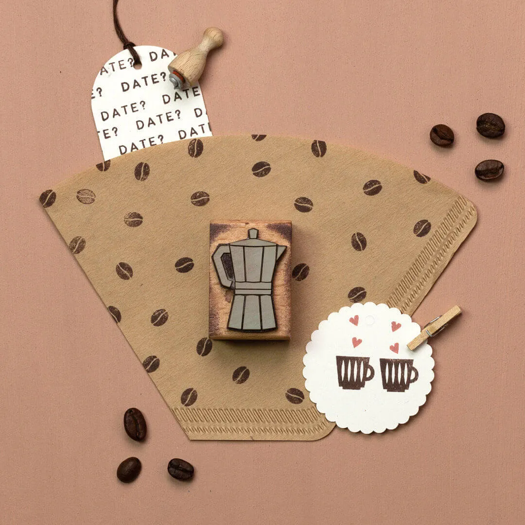 Perlenfischer Coffee Bean Stempel 7x6 mm Mini