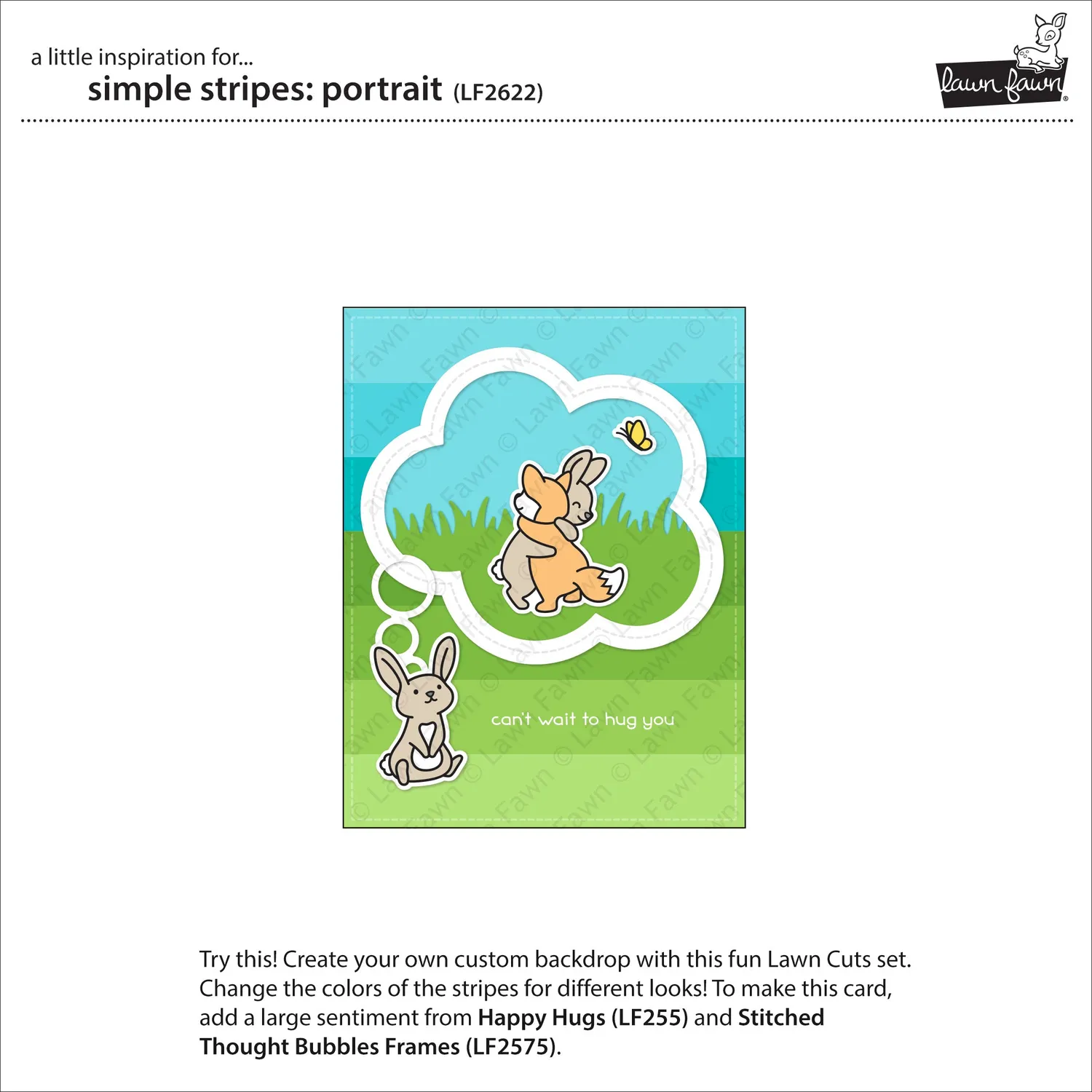 Lawn Fawn Lawn Cuts Simple Stripes Portrait Stanzschablone