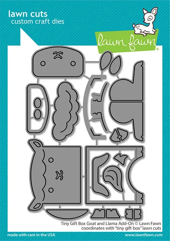 Lawn Fawn Lawn Cuts Tiny Gift Box Goat and Llama Add-On Stanze