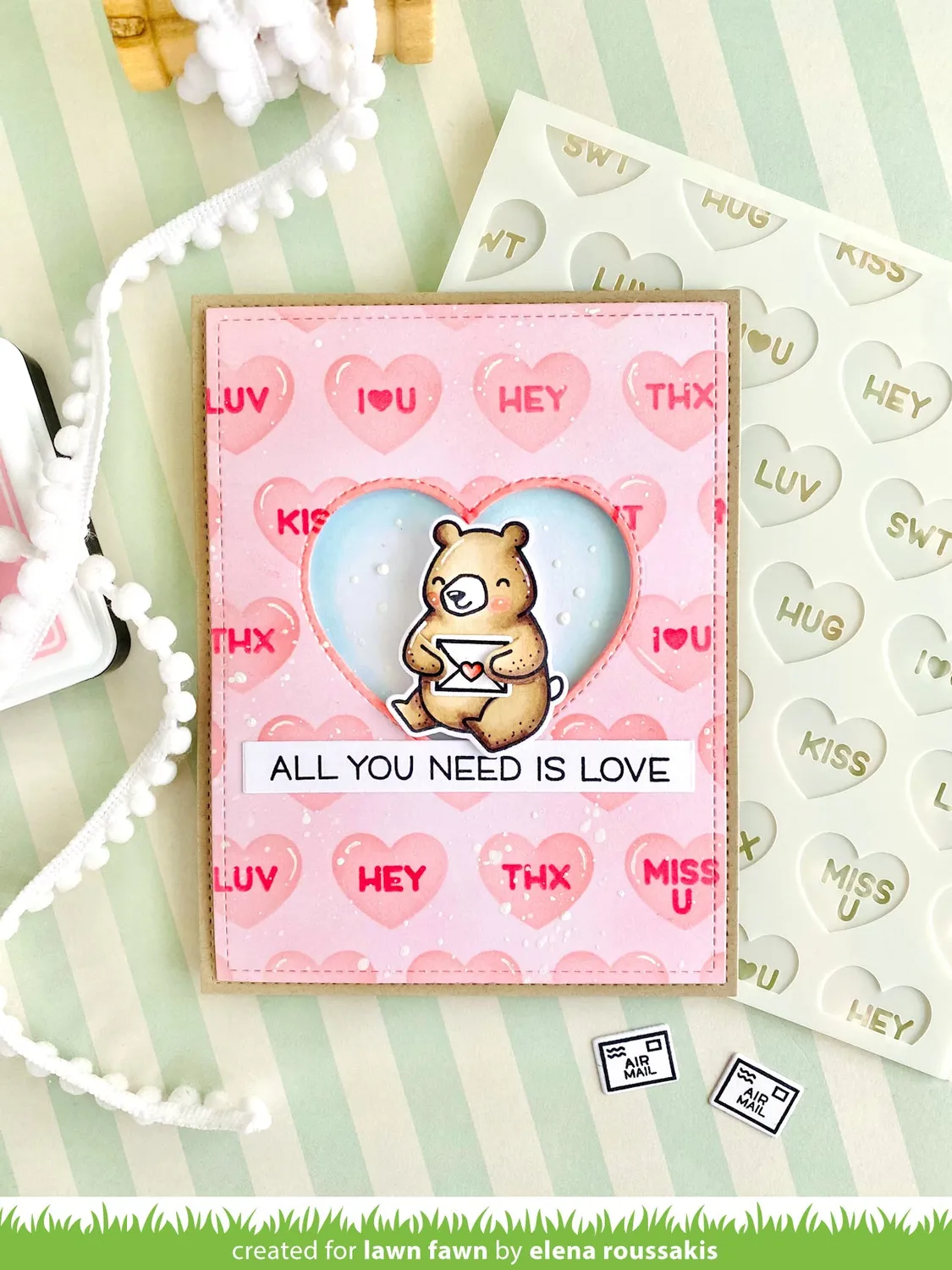 Lawn Fawn Conversation Heart Stencils Schablone 15x15cm