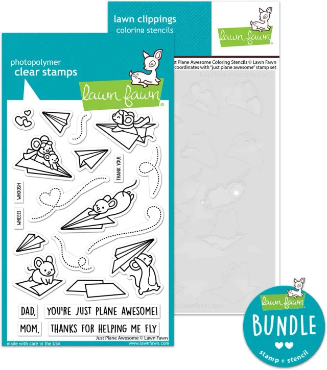 Lawn Fawn Just Plane Awesome Stempelset Schablonen-Bundle