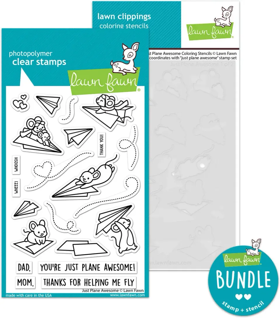 Lawn Fawn Just Plane Awesome Stempelset Schablonen-Bundle
