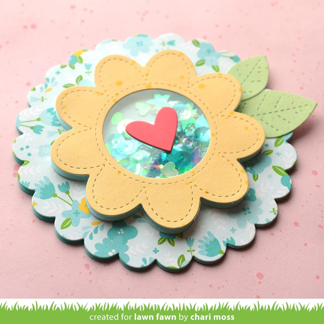 Lawn Fawn Outside In Stitched Flower Stanze Blume