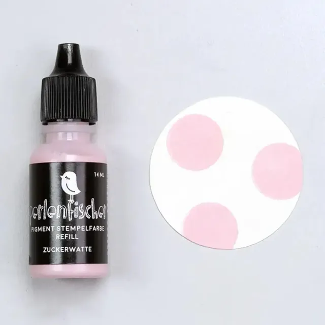 Perlenfischer Pigment Zuckerwatte Stempelfarbe Refill 14 ml rosa