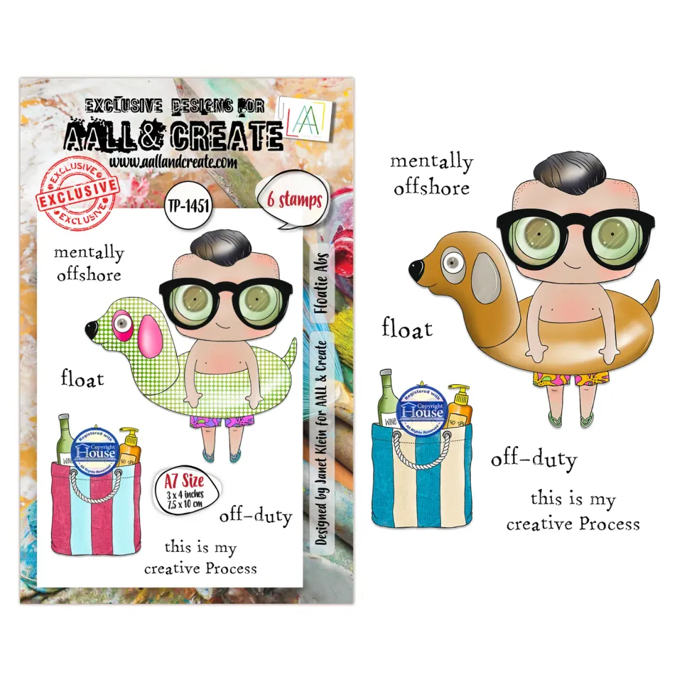 AALL and Create TP-1451 Stempelset Floatie Abs A7 Janet Klein