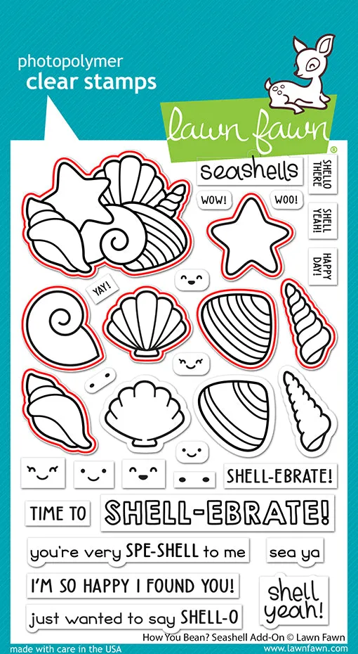 Lawn Fawn How You Bean Seashell Add-On Stanzschablonen Muscheln