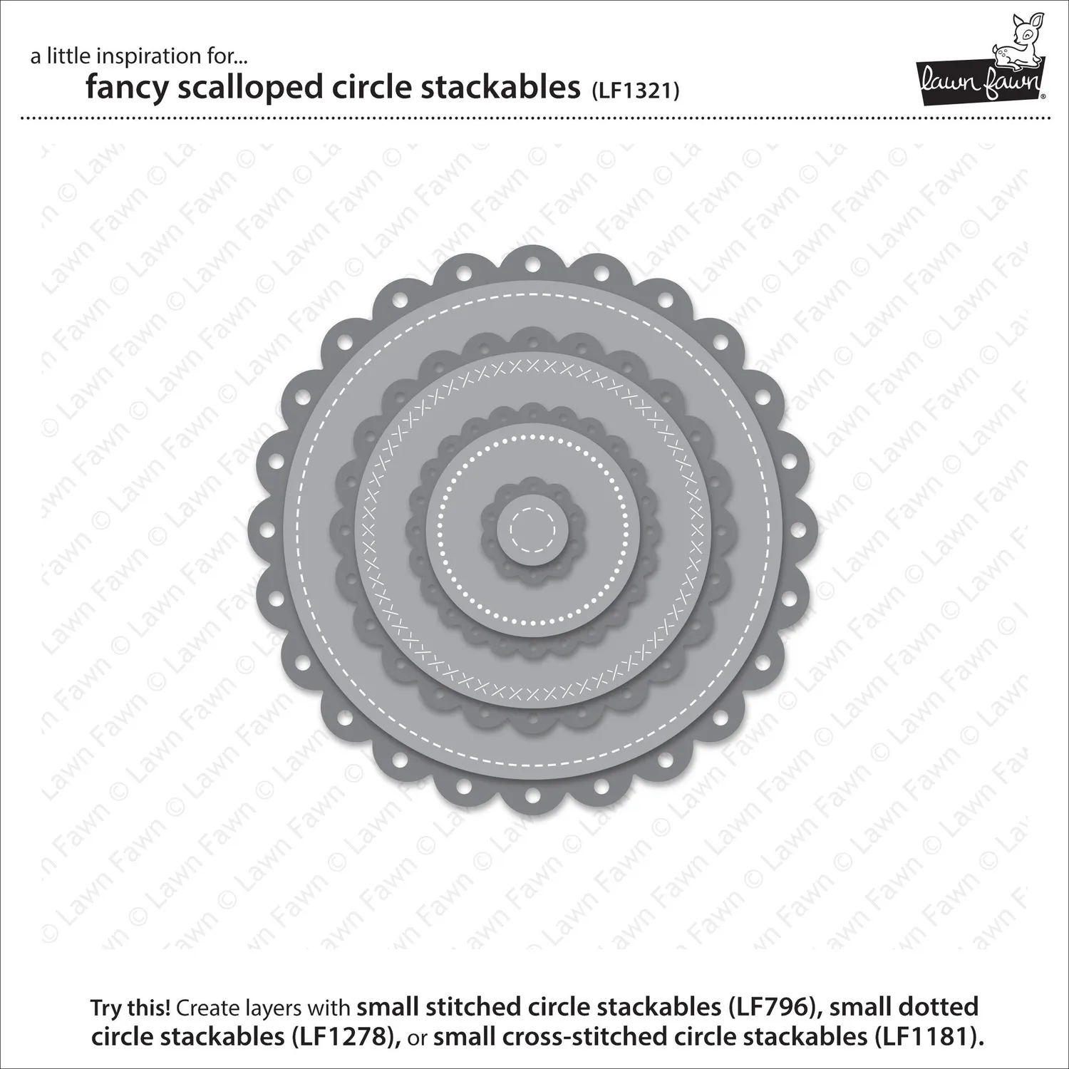 Lawn Fawn Lawn Cuts Fancy Scalloped Circle Stackables Stanzen 4-tlg Spitze