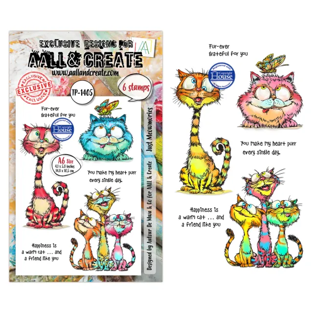 AALL and Create TP-1405 Just Meowmories Clear Stamps A6 Katze