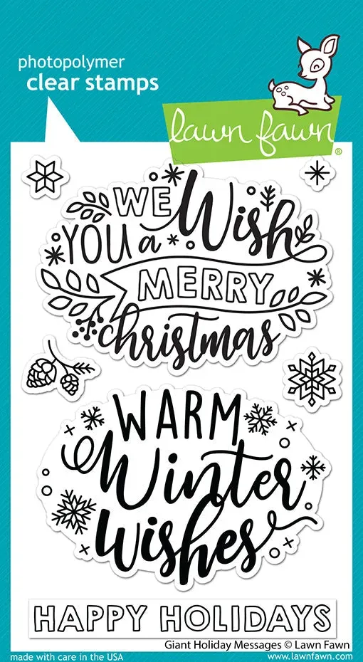 Lawn Fawn Giant Holiday Messages LF2680 Clear Stamps Weihnachten