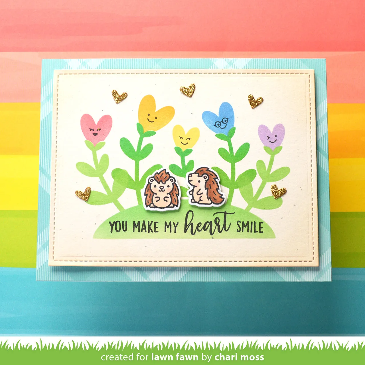 Lawn Fawn Heart Garden Schablone 15x15cm Blumen