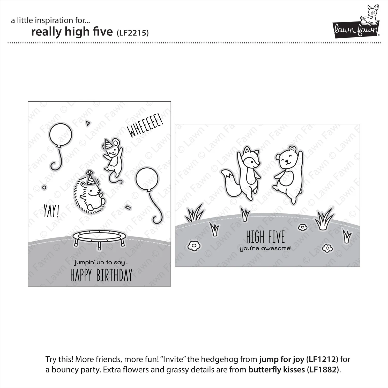 Lawn Fawn Really High Five LF2215 Clear Stempelset Geburtstag