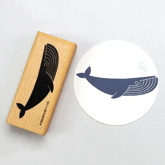 Perlenfischer Blauwal Stempel 28x72 mm Holz Maritim